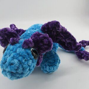 14" Blue and Purple Dragon in Glossy finish. Based on Toothless Night Fury.